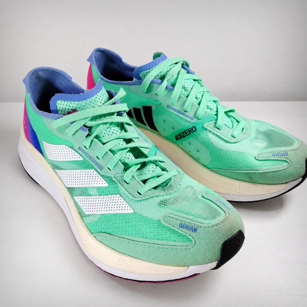 Adidas Adizero Size Wms 9 fit Men’s 8 Boston-11 Pulse Mint Running Shoes